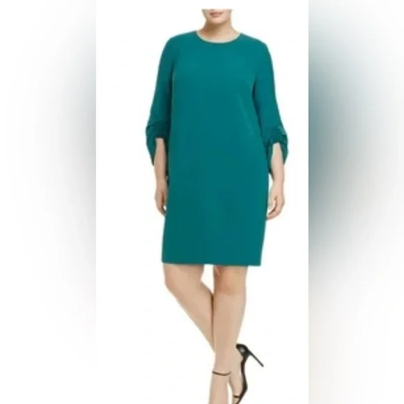 Lafayette 148 New York | Dresses | Lafayette 48 Womens Green Lined 34  Sleeve Above The Knee Shift Dress Size 14 | Poshmark
